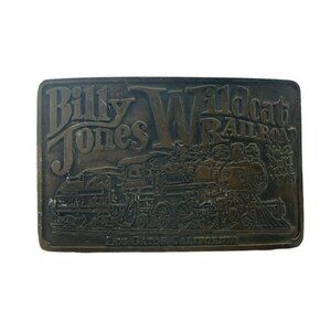 Vintage Billy Jones Wildcat Railroad Brass Los Gators Califorina Belt Buckle 103